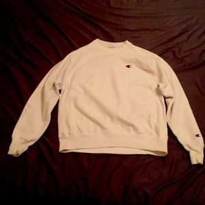 White Champion Reverse Weave Sweater